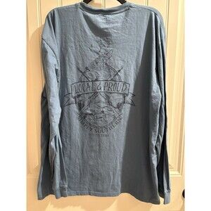 Simply Southern long sleeve buck deer hunting tee shirt Blue size XL